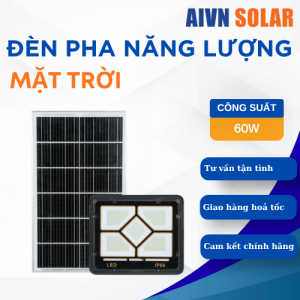 Đèn Pha Năng Lượng Mặt Trời Kitawa 60W IP67 DP160
