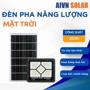 Đèn Pha Năng Lượng Mặt Trời AIVN Solar 200W Ip67 DP1200