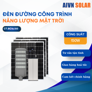 Đèn Đường Công Trình Năng Lượng Mặt Trời 150W Chống Nước CT.BC16.150