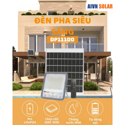 Đèn Pha Năng Lượng Mặt Trời AIVN Solar 400W Bọc Cầu DP11400