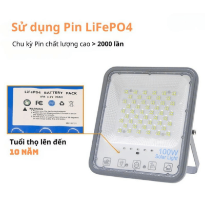 Đèn Pha Năng Lượng Mặt Trời AIVN Solar 400W Bọc Cầu DP11400