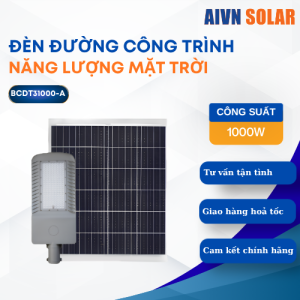 Đèn Đường Công Trình Năng Lượng Mặt Trời 1000W BCDT31000-A (Số lượng đặt từ 10 chiếc)