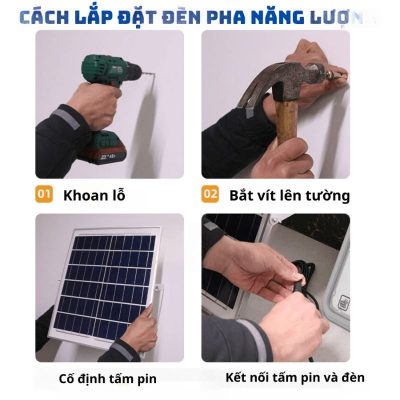 Đèn Pha Chống Chói Năng Lượng Mặt Trời 400W AIVN Solar DP11A.400